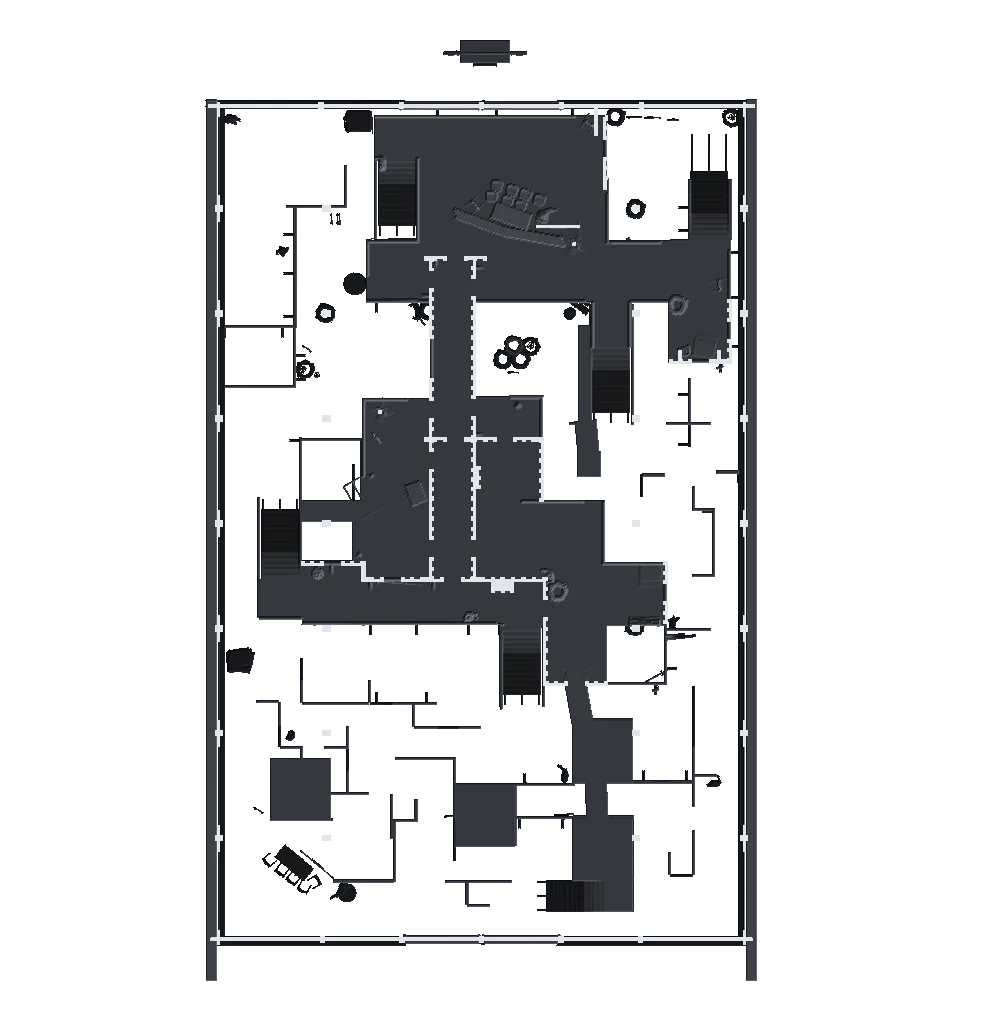 Airsoft upper floor top-down plan