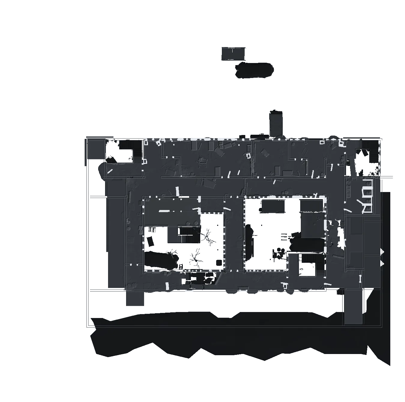 Russian Building upper floor top-down plan