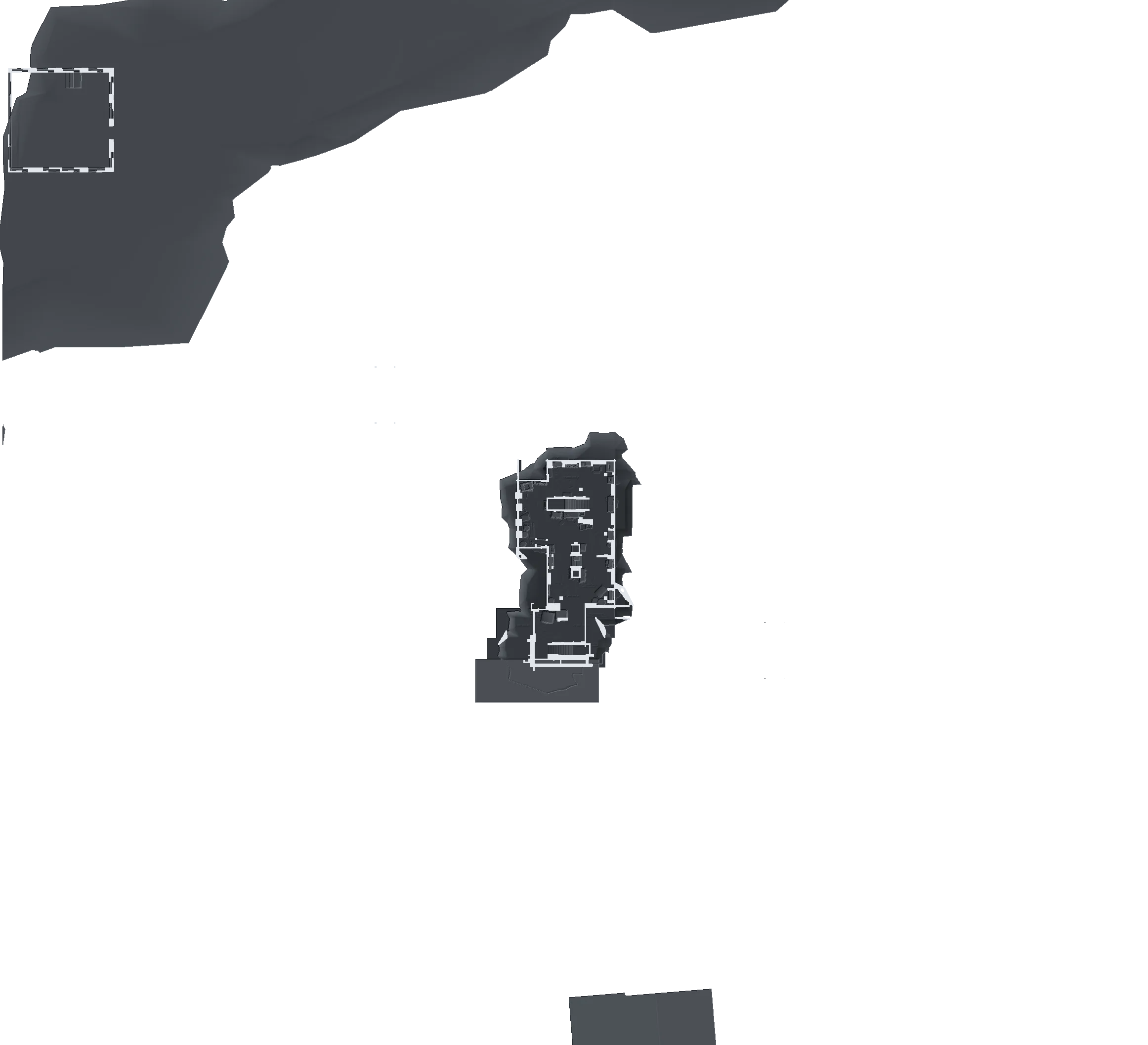 Worn House lower level top-down plan