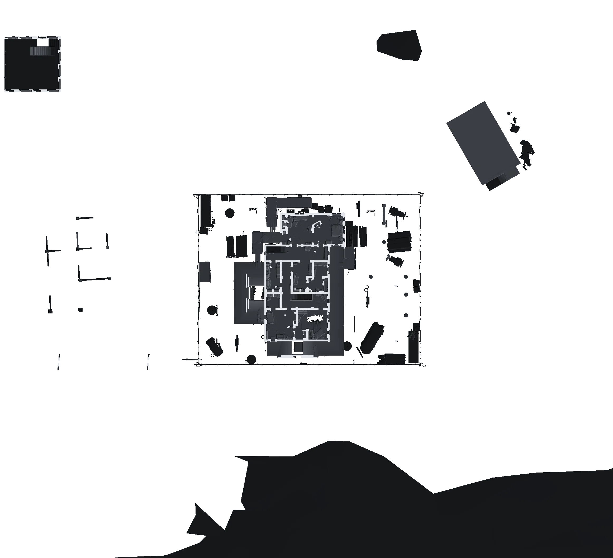 Worn House upper floor top-down plan