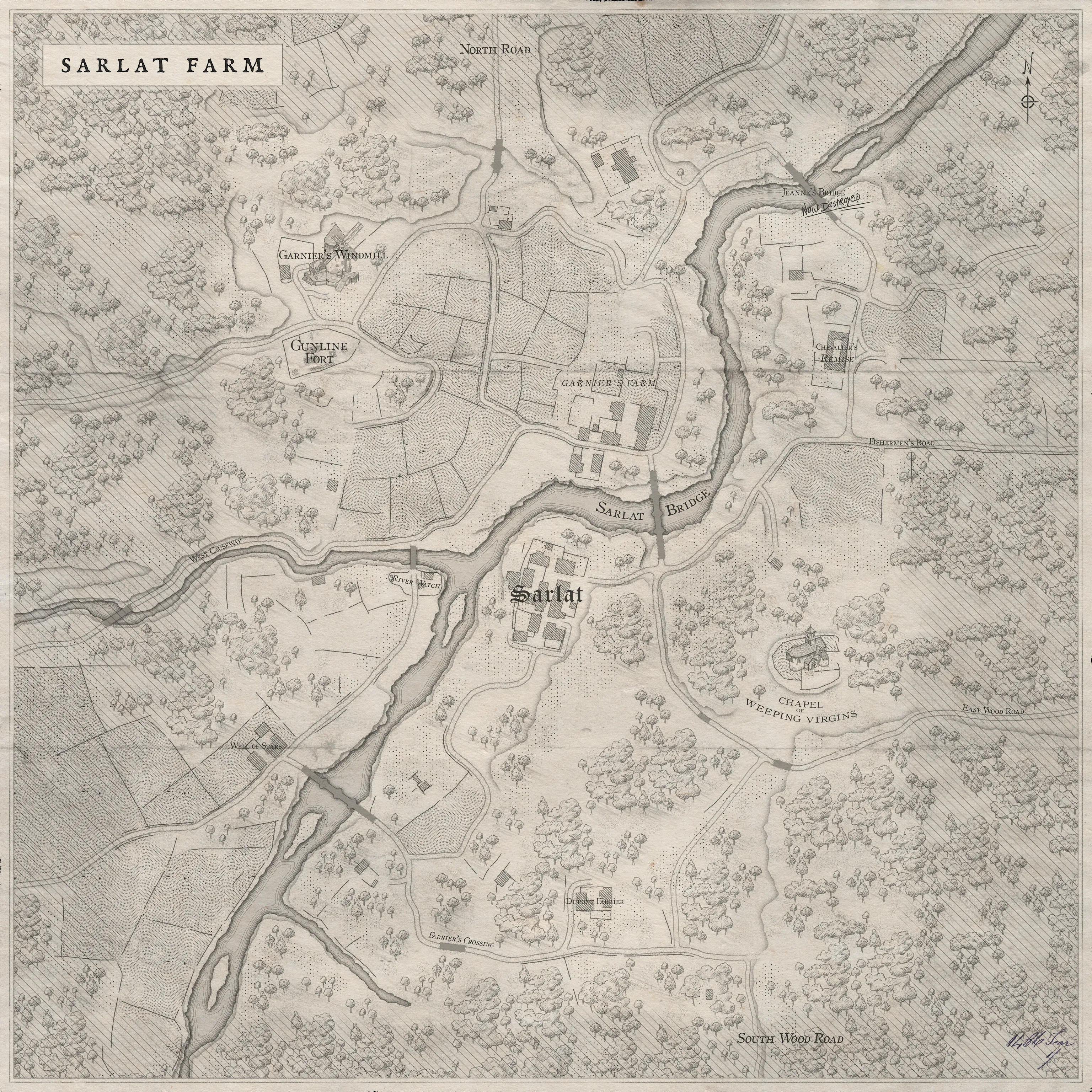 Sarlat Farm Map, the in-game map of Sarlat Farm