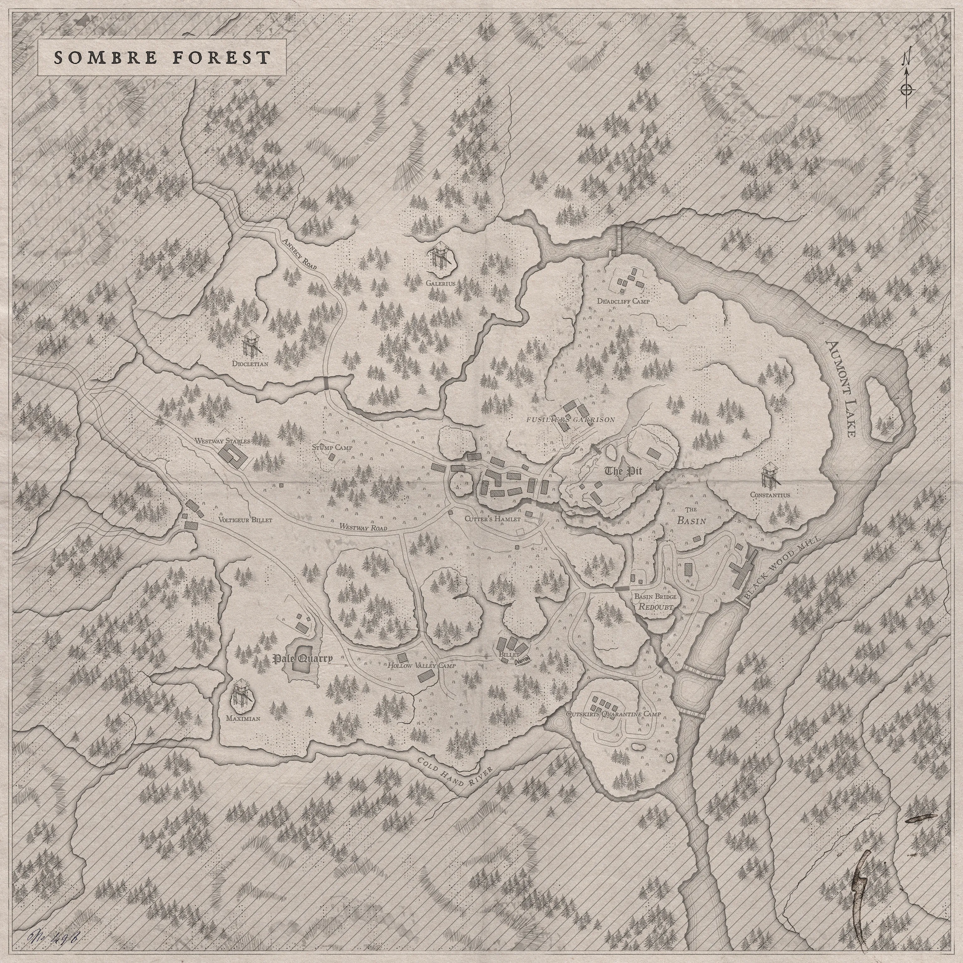 Sombre Forest Map, the in-game map of Sombre Forest