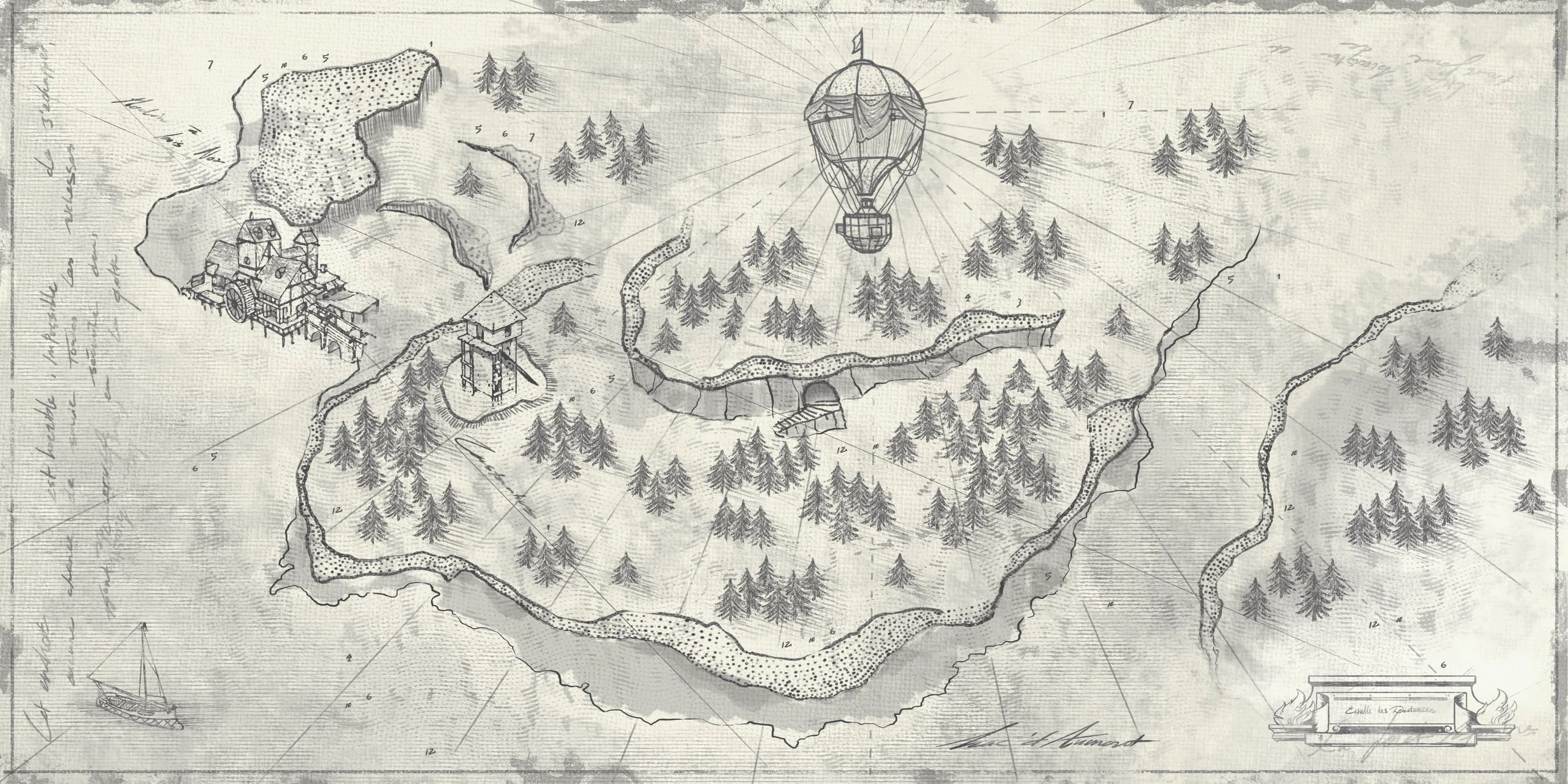 Second Cave Location, the in-game map of Sombre Forest