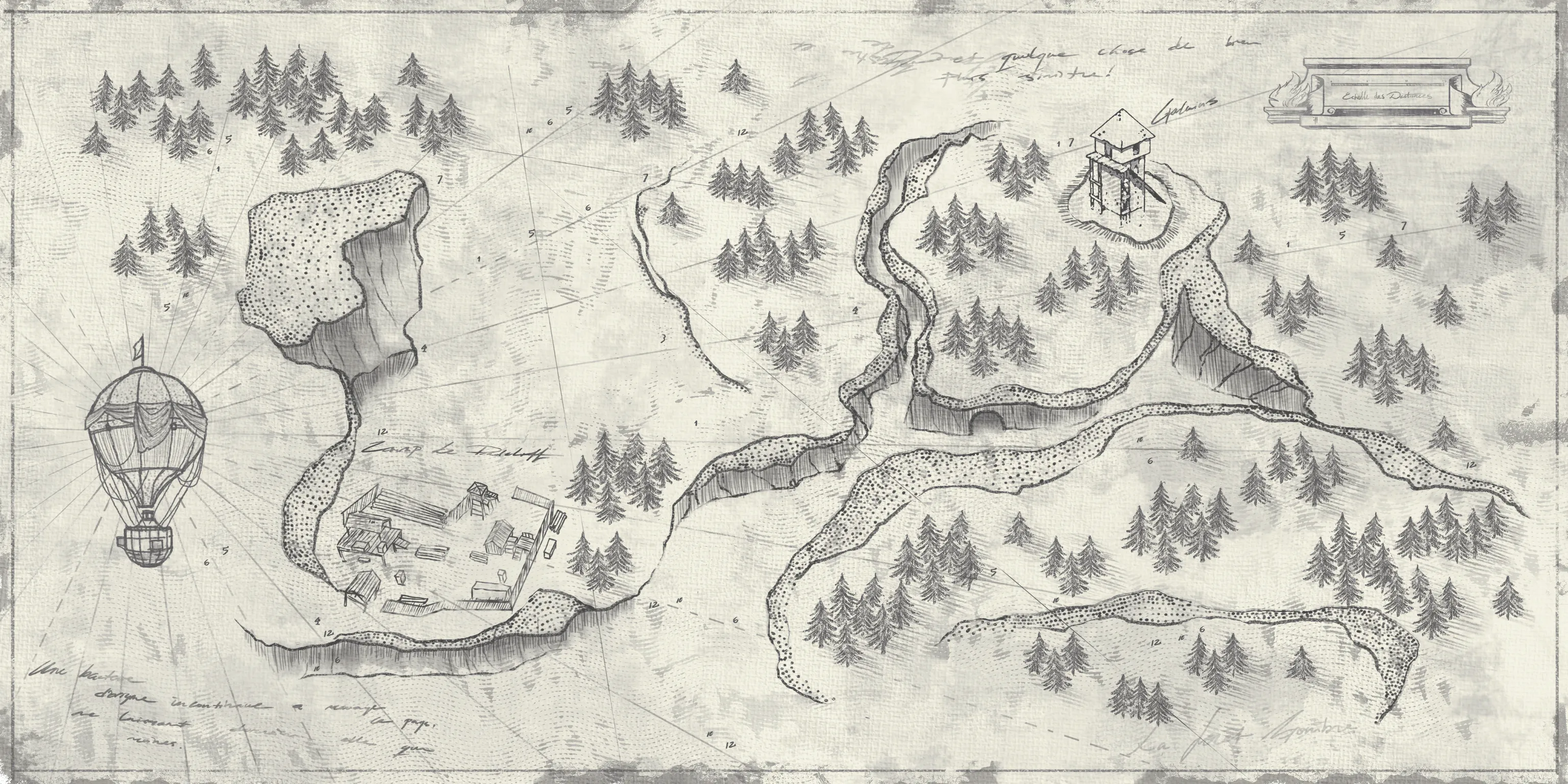 Third Cave Location, the in-game map of Sombre Forest
